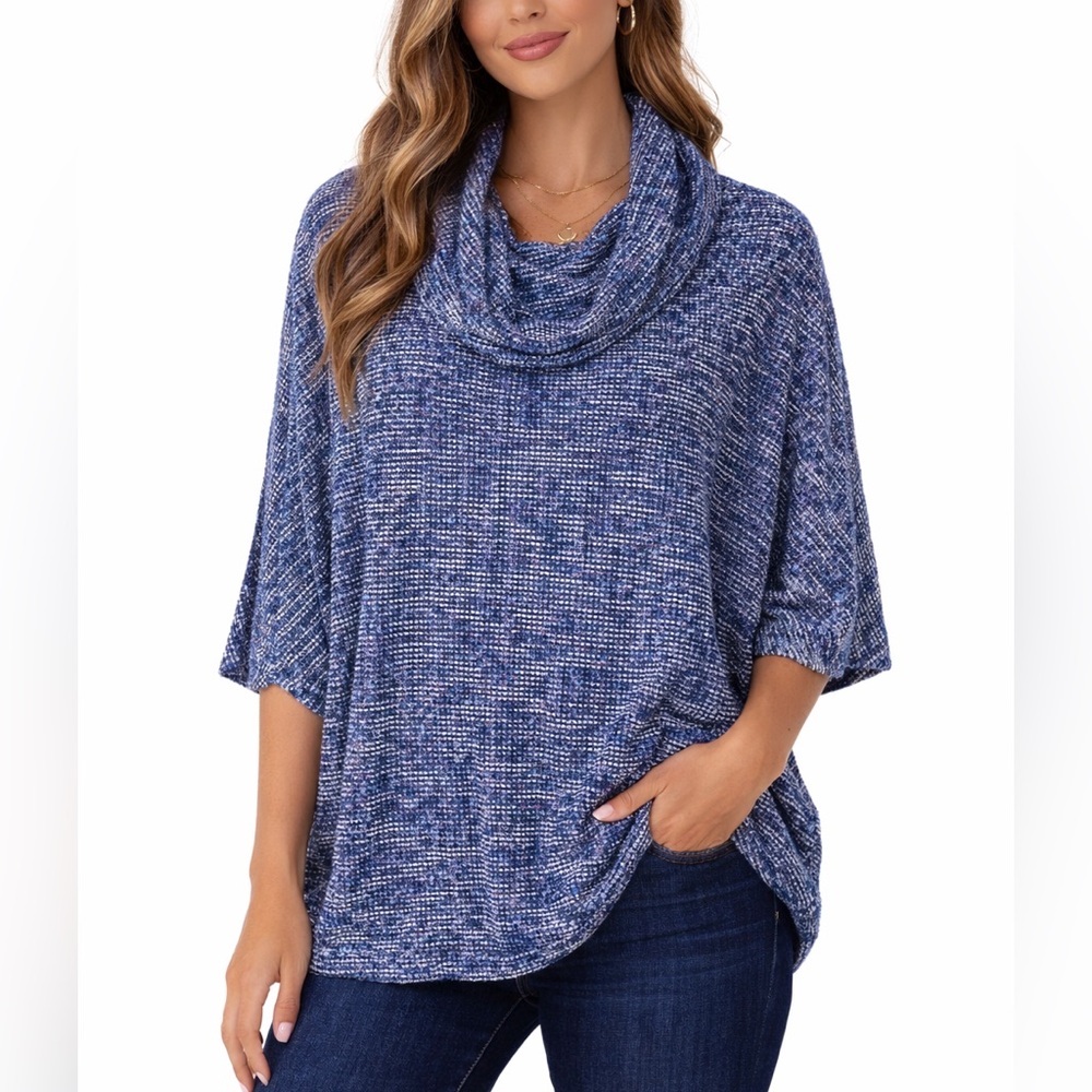 Lane Bryant Marled Knit Cowl Neck Pullover